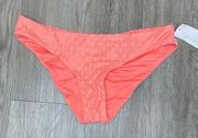 BECCA by REBECCA VIRTUE Women's Coral Shirred Hipster Bikini Swim Bottoms sz M