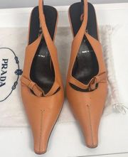 slingback kitten heels, light orange 36 1/2/ US Size 6