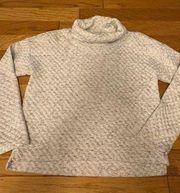 Apana women's light grey textured knit turtleneck long sleeve pullover sz small