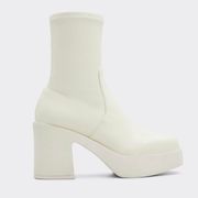White Upstep Ankle Boot