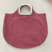 Anthropologie Dora Purse Pink Suede Leather Snap Closure Tote Bag
