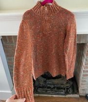 Liz Claiborne  Perfect for Fall Rust Orange Quarter Zip Sweater size Large