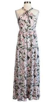 Laundry by Shelli Segal Women's Maxi Dress Size 10 Pink Floral Print Halter