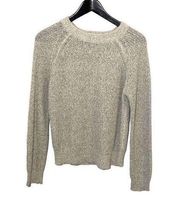 Thread & Supply Womens Pullover Knit Crewneck Sweater Small Gray Neutral Color