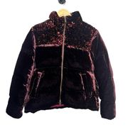 NWT Anthropologie Meave Vera Plush Velvet Sequin Puffer Jacket