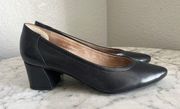 Paul Green Tammy Pumps Black Leather Heels Size 7 US 9.5