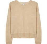 Waynne gold metallic knit long sleeve lightweight sweater S