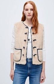 $395 NWT RE/DONE KNOT FRONT SHERPA VEST NATURAL SZ SMALL