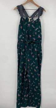 Matilda Jane Evergreen Dream Jumpsuit Hummingbird Print Cottagecore NEW Small