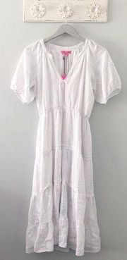 Betsey Johnson Short Sleeve White Maxi Dress
