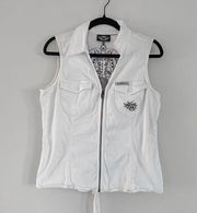 Harley Davidson white vest