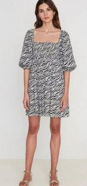 faithfull the brand alina zebra animal print ruched mini dress