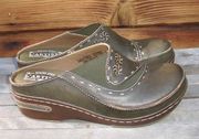 Spring Step L’Artiste Olive Green Clogs