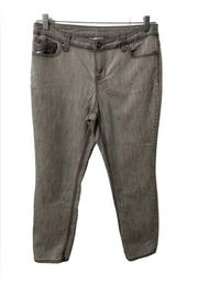 Christopher & Banks Gray silver Embellished 5 Pocket Jeans Size‎ 12P