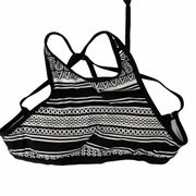 JAG Swim Bikini Top Small Stripe High-Neck Tie Back Beach Swim B&W NWT