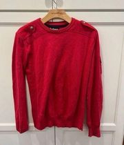 Barbour size Large red sweater pullover crewneck bold luxury jewel tone preppy