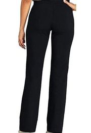 Lands End Womens Black Starfish Straight Pants With Pocket Large