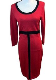 Vtg Y2K Jones New York Colorblock Knit Sweater Midi Bodycon Dress Sz S