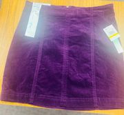 New with tag  women's solid velvet mini skirt with zipper size medium