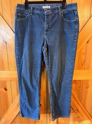 Lee Riders Relaxed Straight Leg Jeans Womens Size 16P Petite Blue Denim (2044)