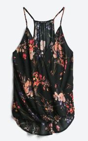 Black Floral Tank Top