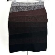 Herve Leger Riley Bandage Mini Skirt Brown Ombre