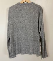 Women’s Long Sleeve Ribbed Sweater Heather Grey Size Medium NWT