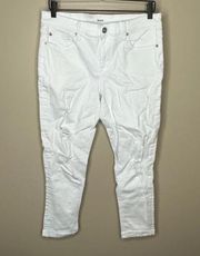 Hudson White Natalie Midrise‎ Slim Boyfriend Jeans