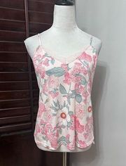 Flora Camisole Cami Top Women's M Multicolor Floral Sleeveless Stretch Lace New