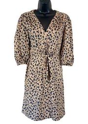 REBECCA TAYLOR Cheetah-Print Silky Blouson Dress