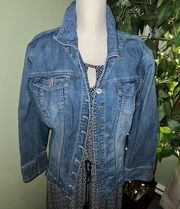 CHICO’s Platinum Denim Jacket Size 3 ( xl)