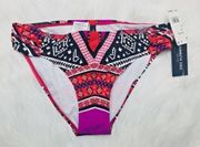 Kenneth Cole Tribal Pink Orange Bikini Swimsuit M