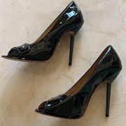 L.A.M.B. Lamb Black Patent Leather Stiletto Heels