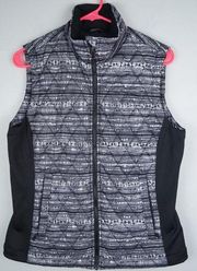 Marmot Kitzbuhel Vests in Black Ink Puffer Zip Up Printed Insulated Size Medium