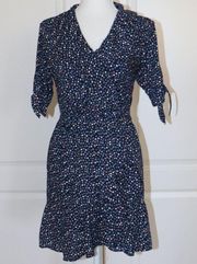 Auguste The Label Daphne Crop Sleeve Mini Wrap Dress Navy Size US 4 (AU 8)