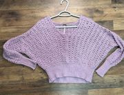 oversized chunky knit cropped sweater womens XS