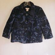 Vintage Joe Fresh Navy Blue Jacquard Blazer Size 6