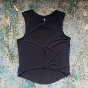 Prana black keyhole twist back athletic yoga sports tank top, size medium