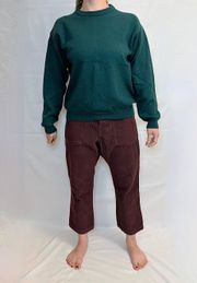 Vintage y2k  Merino Wool Crewneck Sweater - Forest Green - L