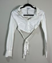 Button down crop top open back size s-m   Femme Luxe corset shirt size 8 but small medium