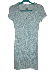 no boundaries light blue checkered dress XS