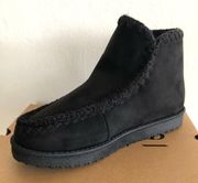 PORTLAND BOOT COMPANY Size 10 Black Womens Shearling Booties Faux Suede New