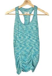 Athleta  Light Blue Ruched Front Fitted Speedlight Athletic Tank Top XS