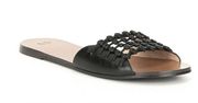 AD & Daughters Tabbyy Flats Woven Leather Flat Slip On Sandals Black Size 7