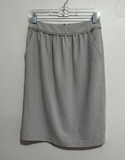 St. John Light Gray Pencil Skirt with Pockets Size 2