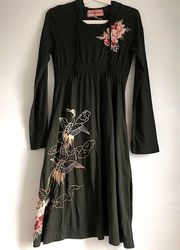 Hoodie Embroidered Dress Tunic