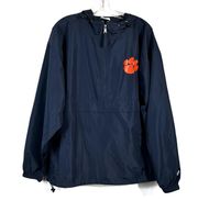 Clemson Tigers CU Navy Windbreaker Hooded Rainjacket Large L Unisex