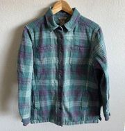 DULUTH Trading Co Blue Plaid Flannel Insulated Shirt Jacket Coat Womens Medium