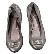 COACH 1941 BALLET FLATS SLIPON SILVER METALLIC SHOES