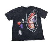 Adika - Butterfly Oversized Tee in Black and Multicolor